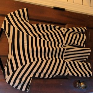 Silence +Noise Peplum Black & White Anthropologie L